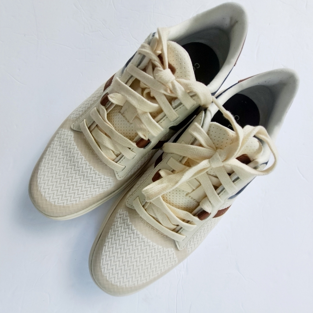 Men's Cream and Brown Cole 8.5 Med Sneakers B1